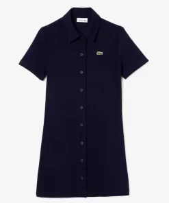 Lacoste Kleider & Röcke>Damen Polokleid Aus Bio-Baumwolle Navy Blau 166