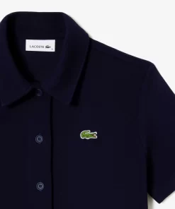 Lacoste Kleider & Röcke>Damen Polokleid Aus Bio-Baumwolle Navy Blau 166