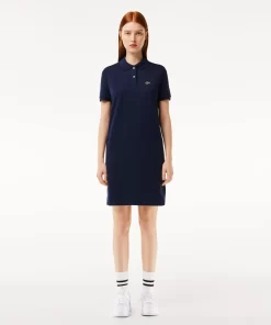 Lacoste Kleider & Röcke>Damen Polokleid Aus Pique Mit Strick-Details Navy Blau 166