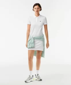 Lacoste Kleider & Röcke>Damen Polokleid Aus Pique Mit Strick-Details Weis 001