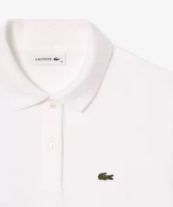 Lacoste Kleider & Röcke>Damen Polokleid Aus Pique Mit Strick-Details Weis 001