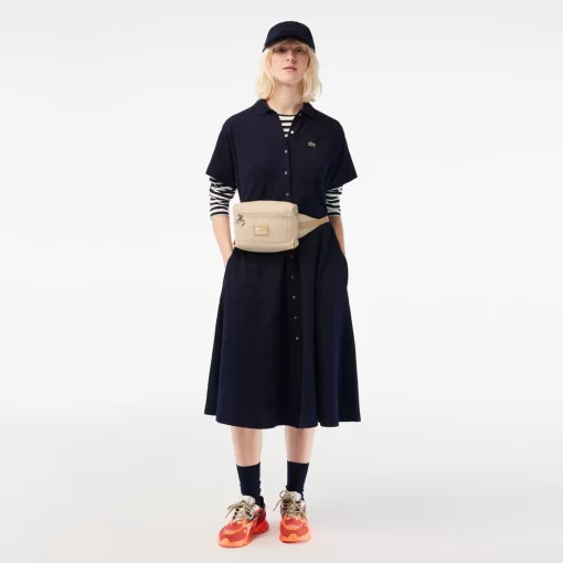 Lacoste Kleider & Röcke>Damen Polokleid Mit Gurt Navy Blau 166