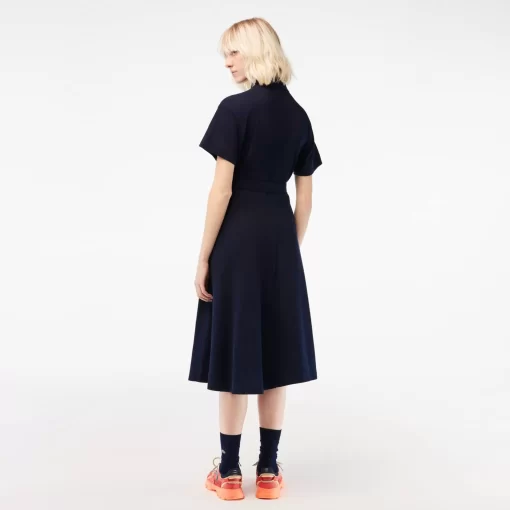 Lacoste Kleider & Röcke>Damen Polokleid Mit Gurt Navy Blau 166