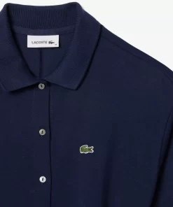 Lacoste Kleider & Röcke>Damen Polokleid Mit Gurt Navy Blau 166