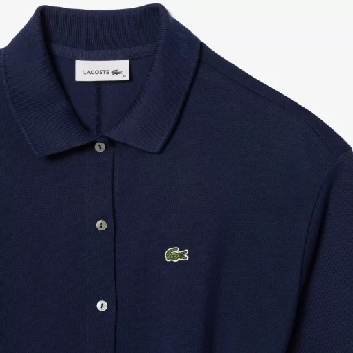 Lacoste Kleider & Röcke>Damen Polokleid Mit Gurt Navy Blau 166