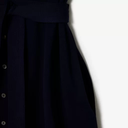 Lacoste Kleider & Röcke>Damen Polokleid Mit Gurt Navy Blau 166