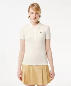 Lacoste Poloshirts>Damen Poloshirt In Slim Fit Aus Bio-Baumwolle Weis 70V