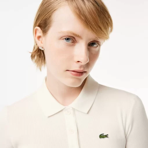 Lacoste Poloshirts>Damen Poloshirt In Slim Fit Aus Bio-Baumwolle Weis 70V