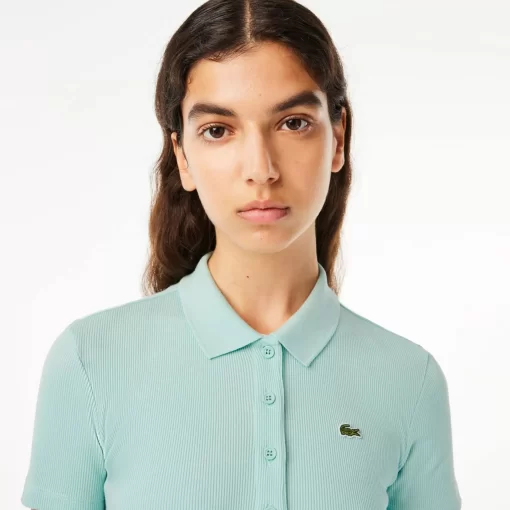 Lacoste Poloshirts>Damen Poloshirt In Slim Fit Aus Bio-Baumwolle Pastille Minzgrun Lgf