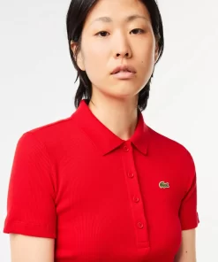 Lacoste Poloshirts>Damen Poloshirt In Slim Fit Aus Bio-Baumwolle Rot 240