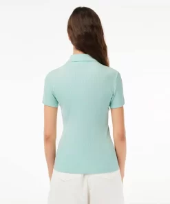 Lacoste Poloshirts>Damen Poloshirt In Slim Fit Aus Bio-Baumwolle Pastille Minzgrun Lgf