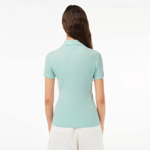 Lacoste Poloshirts>Damen Poloshirt In Slim Fit Aus Bio-Baumwolle Pastille Minzgrun Lgf