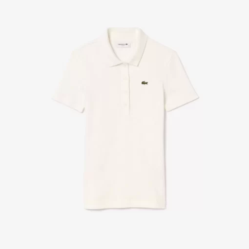 Lacoste Poloshirts>Damen Poloshirt In Slim Fit Aus Bio-Baumwolle Weis 70V