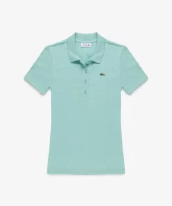 Lacoste Poloshirts>Damen Poloshirt In Slim Fit Aus Bio-Baumwolle Pastille Minzgrun Lgf