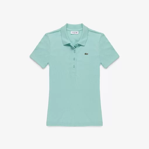 Lacoste Poloshirts>Damen Poloshirt In Slim Fit Aus Bio-Baumwolle Pastille Minzgrun Lgf