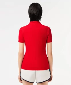 Lacoste Poloshirts>Damen Poloshirt In Slim Fit Aus Bio-Baumwolle Rot 240