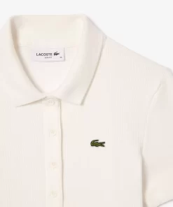 Lacoste Poloshirts>Damen Poloshirt In Slim Fit Aus Bio-Baumwolle Weis 70V