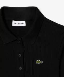 Lacoste Poloshirts>Damen Poloshirt In Slim Fit Aus Bio-Baumwolle Schwarz 031