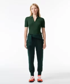 Lacoste Pullover>Damen Poloshirt Mit Reisverschluss Dunkelgrun Smi