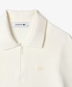 Lacoste Pullover>Damen Poloshirt Mit Reisverschluss Weis 70V