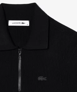 Lacoste Pullover>Damen Poloshirt Mit Reisverschluss Schwarz 031