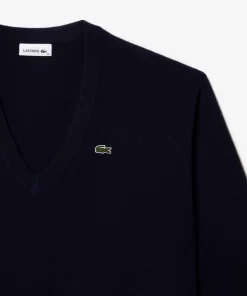 Lacoste Pullover>Damen Pullover Mit V-Ausschnitt Navy Blau 166