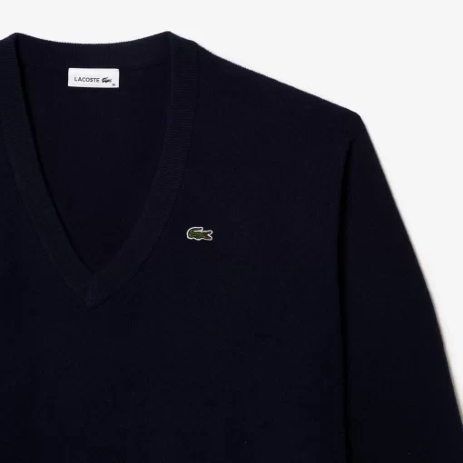 Lacoste Pullover>Damen Pullover Mit V-Ausschnitt Navy Blau 166