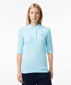 Lacoste Poloshirts>Damen Slim Fit Poloshirt Aus Feiner Baumwolle Hellblau Siz