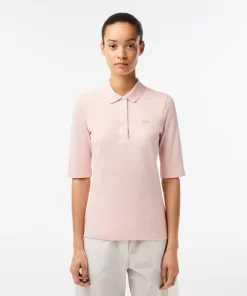 Lacoste Poloshirts>Damen Slim Fit Poloshirt Aus Feiner Baumwolle Hellrosa Ady