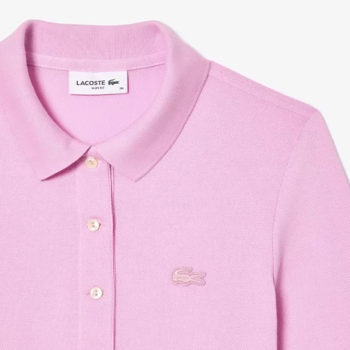 Lacoste Poloshirts>Damen Slim Fit Poloshirt Aus Feiner Baumwolle Rosa Ixv