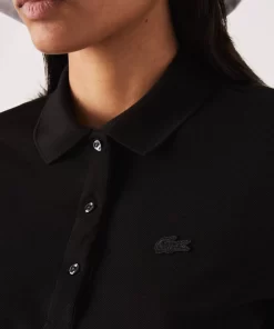 Lacoste Poloshirts>Damen Slim Fit Poloshirt Aus Feiner Baumwolle Schwarz 031