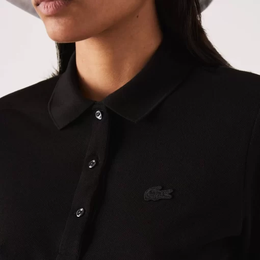 Lacoste Poloshirts>Damen Slim Fit Poloshirt Aus Feiner Baumwolle Schwarz 031