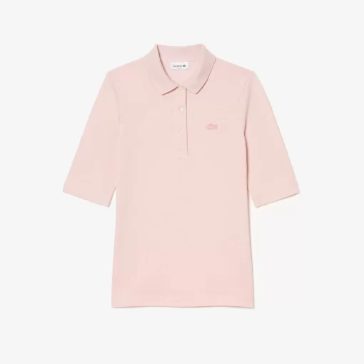 Lacoste Poloshirts>Damen Slim Fit Poloshirt Aus Feiner Baumwolle Hellrosa Ady