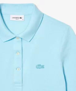 Lacoste Poloshirts>Damen Slim Fit Poloshirt Aus Feiner Baumwolle Hellblau Siz