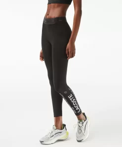 Lacoste Fitnessstudio & Training>Damen Sport 7/8 Leggings Aus Recyceltem Polyester Schwarz 031