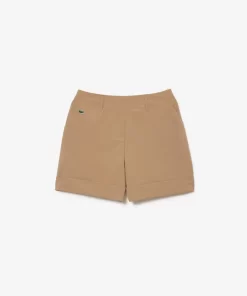 Lacoste Golf>Damen Sport Golf-Bermudas Aus Taft Mit Stretch Beige Cb8