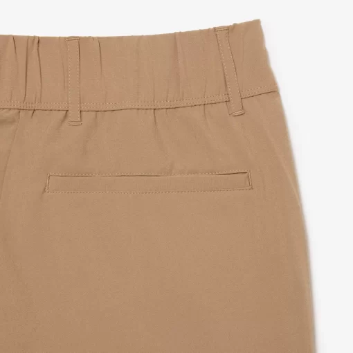 Lacoste Golf>Damen Sport Golf-Bermudas Aus Taft Mit Stretch Beige Cb8