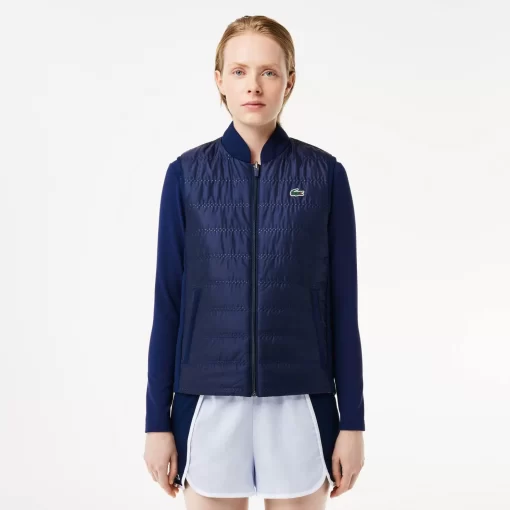 Lacoste Sportbekleidung>Damen Sport Golf-Weste Navy Blau / Weis Hhw