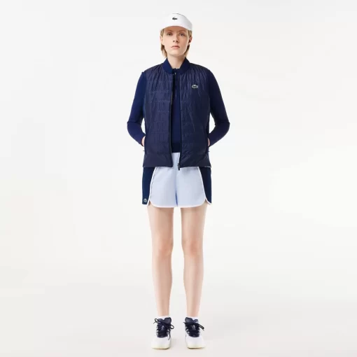 Lacoste Sportbekleidung>Damen Sport Golf-Weste Navy Blau / Weis Hhw