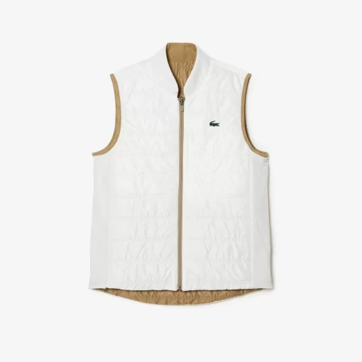 Lacoste Fitnessstudio & Training>Damen Sport Golf-Weste Beige / Weis Zig