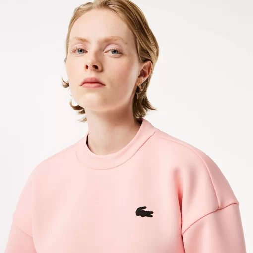 Lacoste Sportbekleidung>Damen Sport Sweatshirt Mit Lockerem Schnitt Rosa Sfi