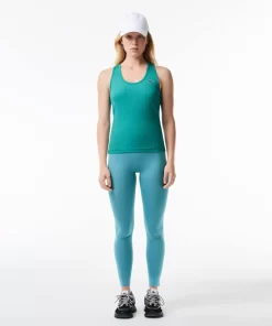 Lacoste Fitnessstudio & Training>Damen Sport Tank-Top Mit Rippmuster Blau Si0