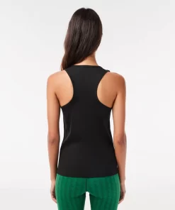 Lacoste Fitnessstudio & Training>Damen Sport Tank-Top Mit Rippmuster Schwarz 031