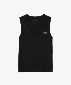 Lacoste Fitnessstudio & Training>Damen Sport Tank-Top Mit Rippmuster Schwarz 031