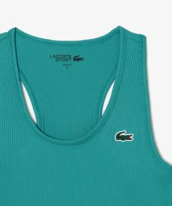 Lacoste Fitnessstudio & Training>Damen Sport Tank-Top Mit Rippmuster Blau Si0