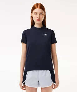 Lacoste Fitnessstudio & Training>Damen Sport T-Shirt Aus Bio-Baumwolljersey Navy Blau 166