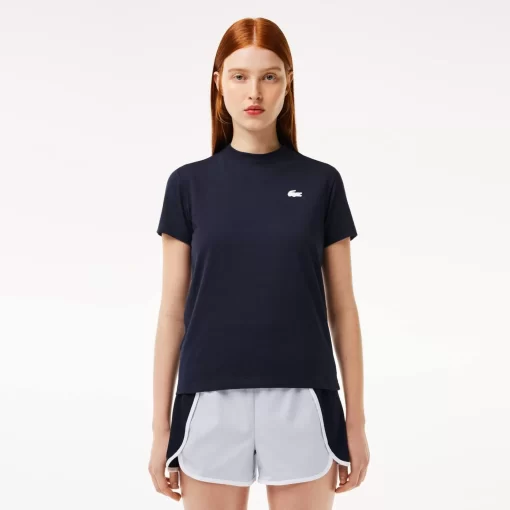 Lacoste Fitnessstudio & Training>Damen Sport T-Shirt Aus Bio-Baumwolljersey Navy Blau 166