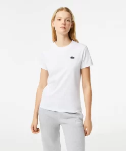 Lacoste Fitnessstudio & Training>Damen Sport T-Shirt Aus Bio-Baumwolljersey Weis 001