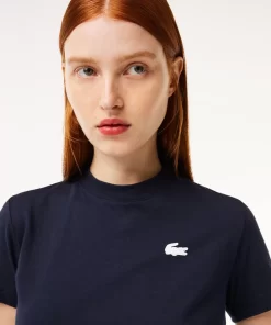 Lacoste Fitnessstudio & Training>Damen Sport T-Shirt Aus Bio-Baumwolljersey Navy Blau 166