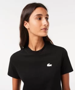 Lacoste Fitnessstudio & Training>Damen Sport T-Shirt Aus Bio-Baumwolljersey Schwarz 031